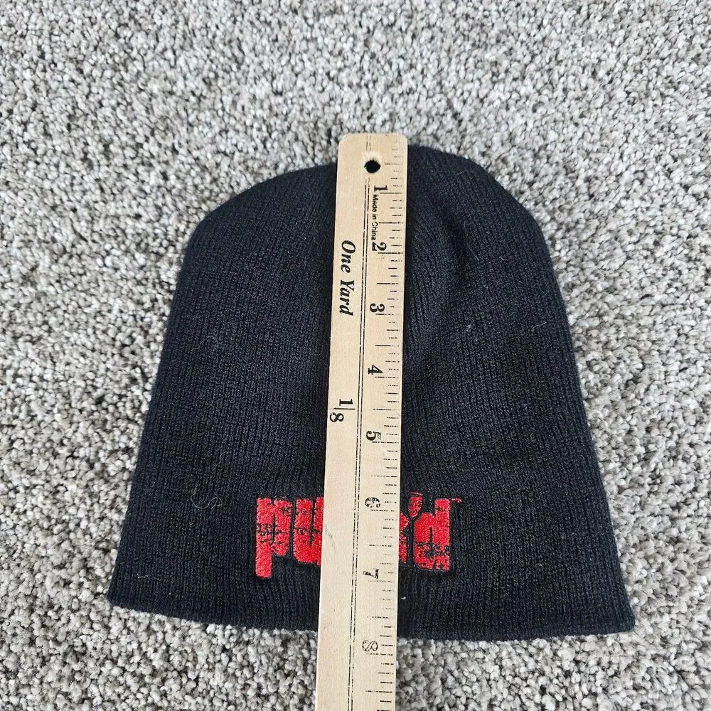 Vintage MTV Punk'd Beanie Hat Knit Cap Youth Size Black Ashton Kutcher Y2K USA